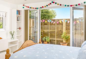 The bedroom which leads out to the amazing garden.