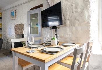 Traditional granite walls add to the character of the cottage.