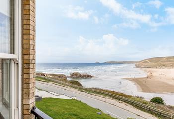 Sand, sea and sky as far as the eye can see.