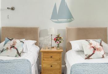 A cosy, coastal bedroom for two.