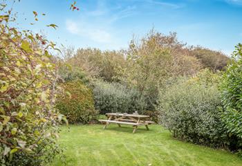 The garden is ideal for chilling out in the sun.