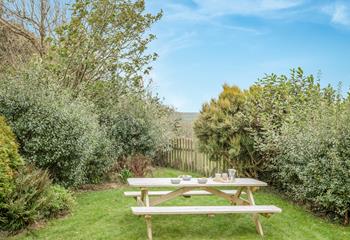 Start the day with breakfast in the sunny garden.