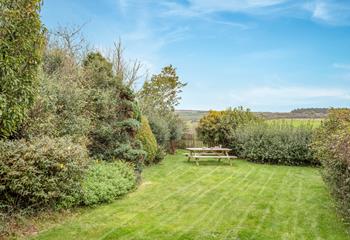 Enjoy countryside views from the garden.