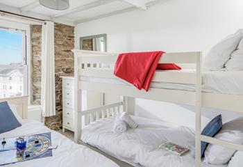 Bedroom 3 has bunk beds and a single bed, perfect for the kids.