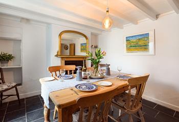 Enjoy memorable holiday meals in the cosy dining room. 