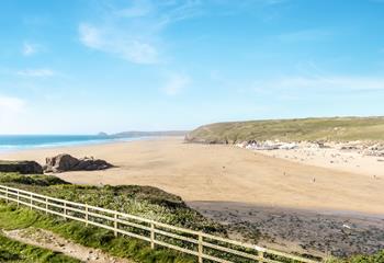 Three miles of sandy beach are just a short stroll away.