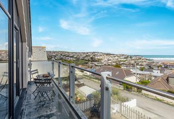 The balcony is a great spot for a morning coffee or evening sundowner.