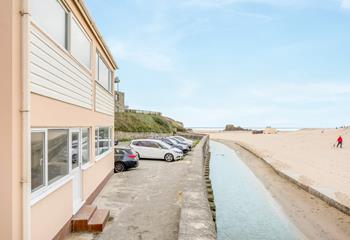 Even the car park has a beach view!