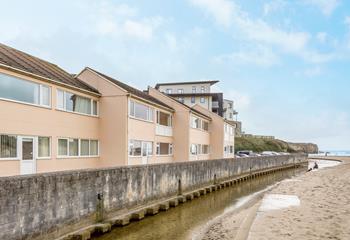 Sand Bay apartments back onto Perranporth's three miles of sandy beach.