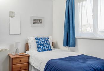 The twin bedroom is great for kids and adults alike.