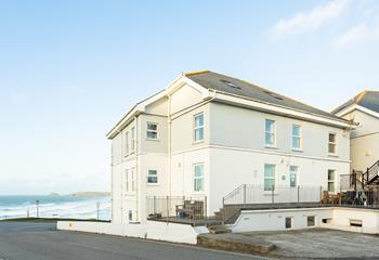 On the cliffside in Perranporth, overlooking three miles of sand with the beach and coast path only a moment away.