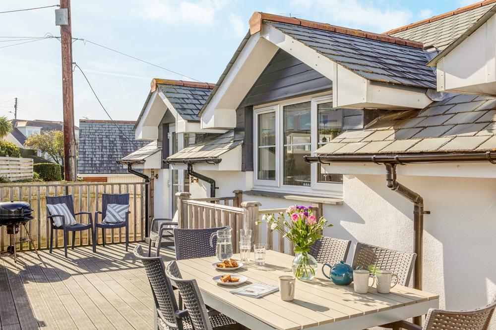 The patio has plenty of opportunity for al fresco dining.