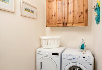 A handy utility space for washing and drying.