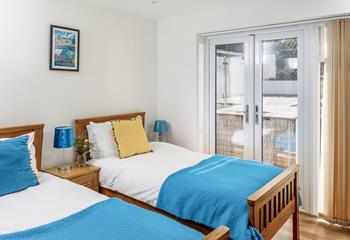 Go from bedroom to the garden, with patio doors in the twin room on the ground floor.