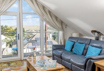 Stunning coastal and countryside views from open plan living area and balcony.