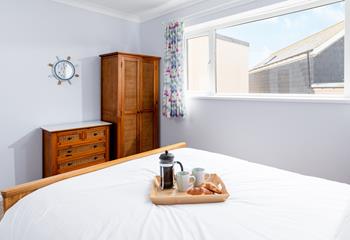 Bedroom storage makes unpacking a breeze.