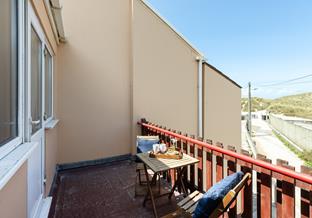 The balcony is ideal for a morning cuppa.