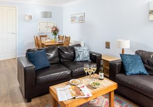 The dining space is great for holiday mealtimes and family game nights!