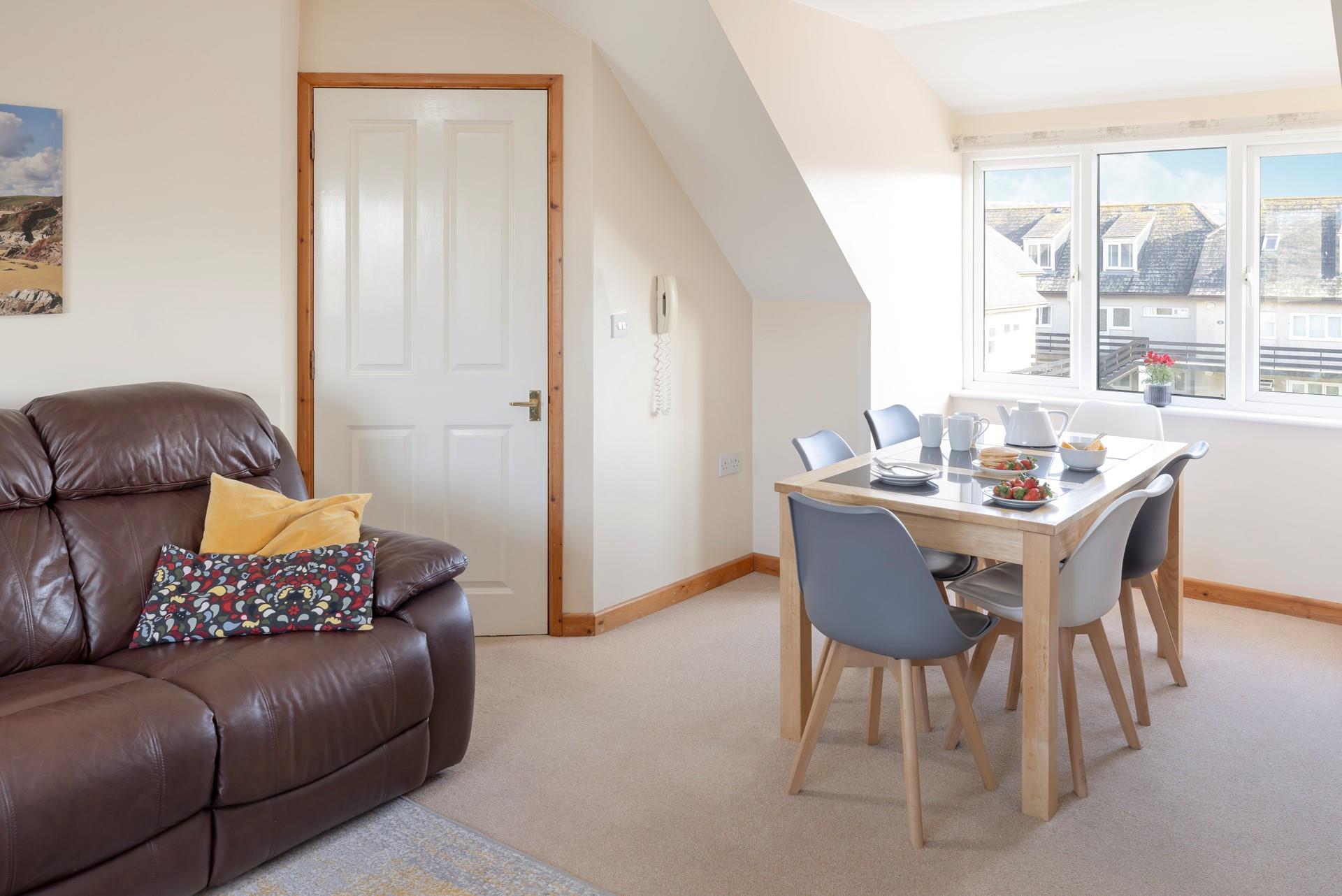 Family and friends can relax together in the open plan living space. 