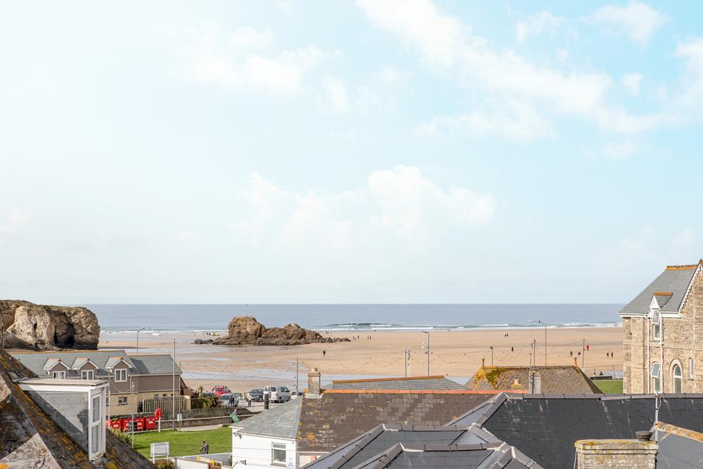Views of the iconic Chapel Rock and vast sandy beach from the top floor.