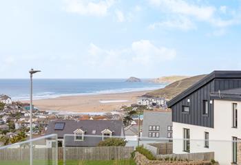 Spectacular views of Perranporth beach from the front-facing balcony.