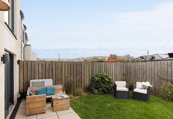 Relax and unwind in the sun trap garden!