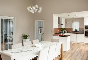 Open plan cooking and dining is on the menu at Driftwood, so all the family can spend quality time together.