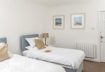 Comfortable twin beds make this sea view bedroom ideal for adults or children.