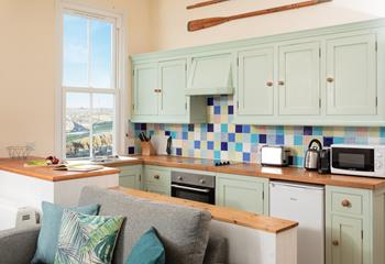 You can enjoy the views whilst in the open plan kitchen.