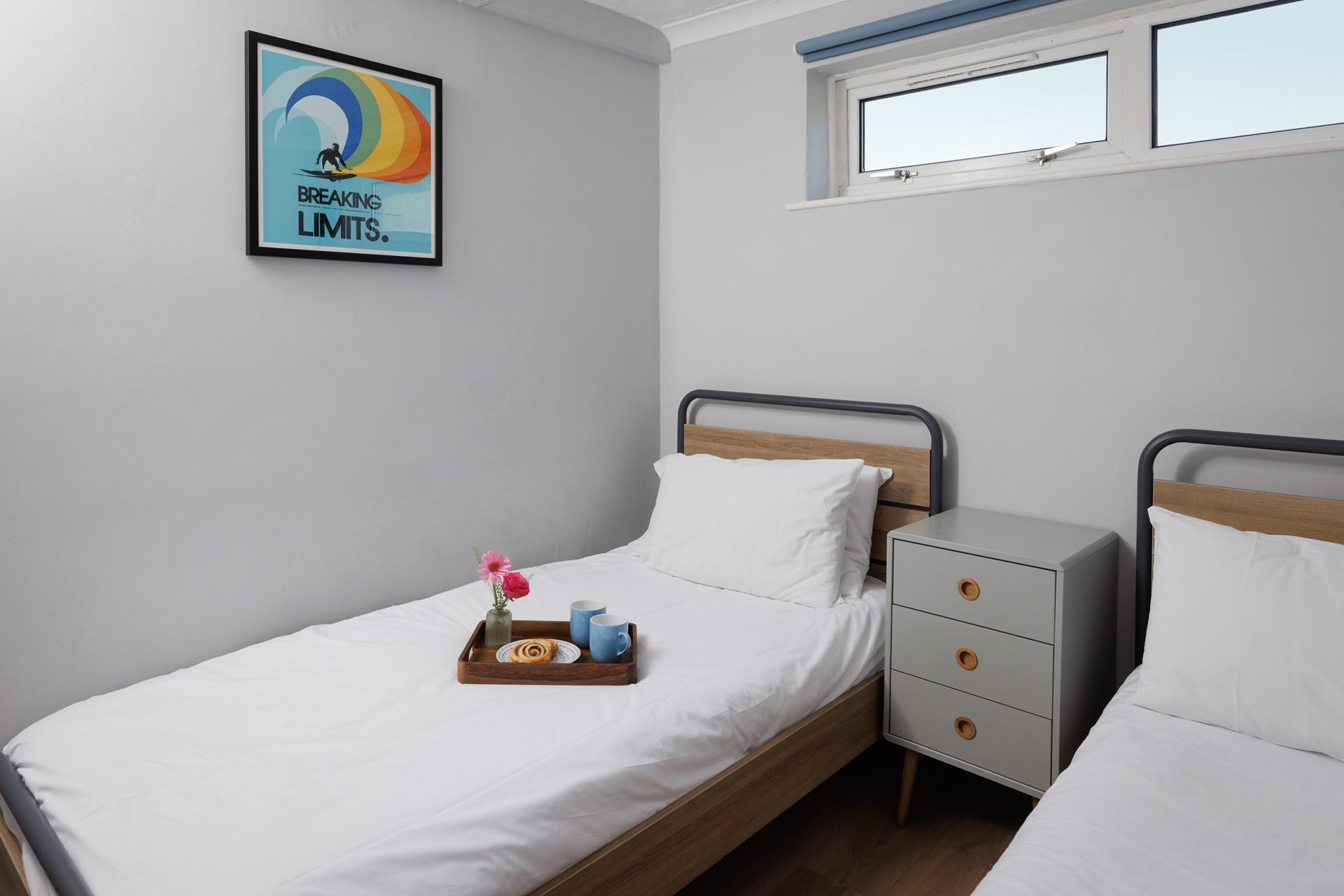 The twin bedroom is ideal for adults or children alike.