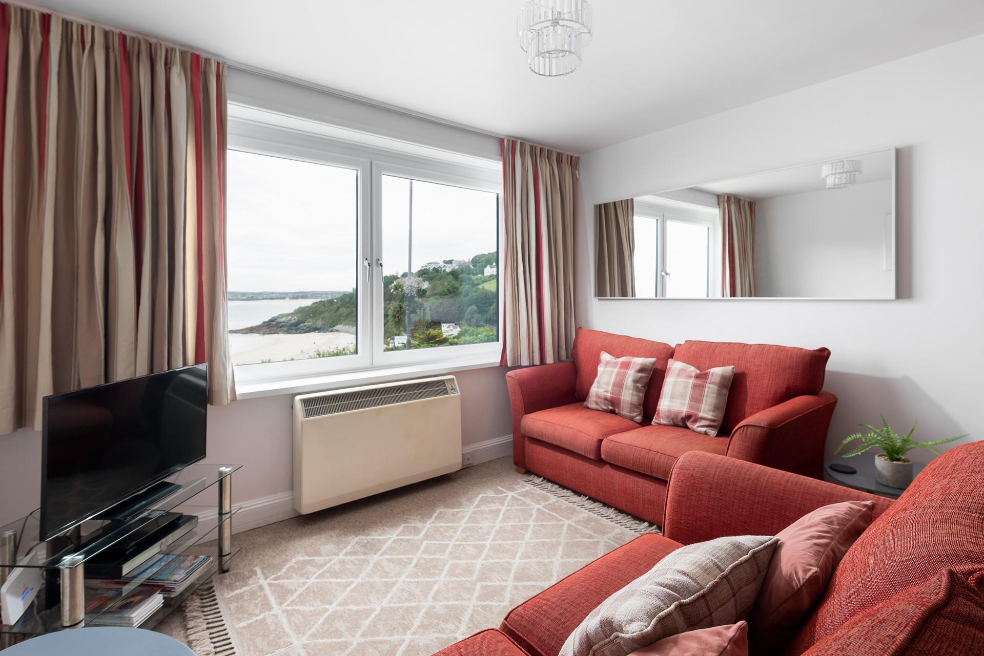 Stunning views can be enjoyed from the comfortable sitting room.