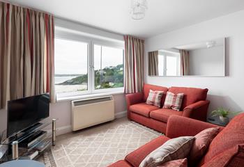 Stunning views can be enjoyed from the comfortable sitting room.
