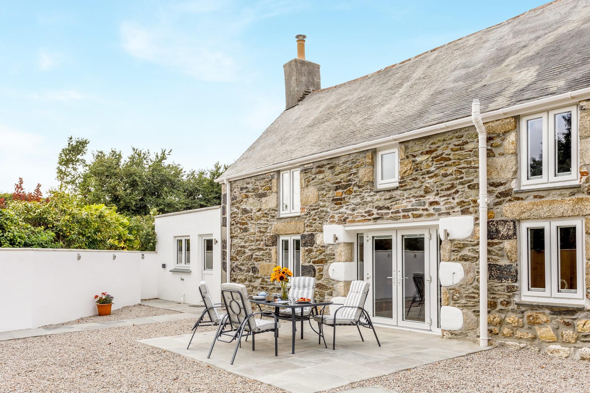 The enclosed garden is safe for the kids to play.