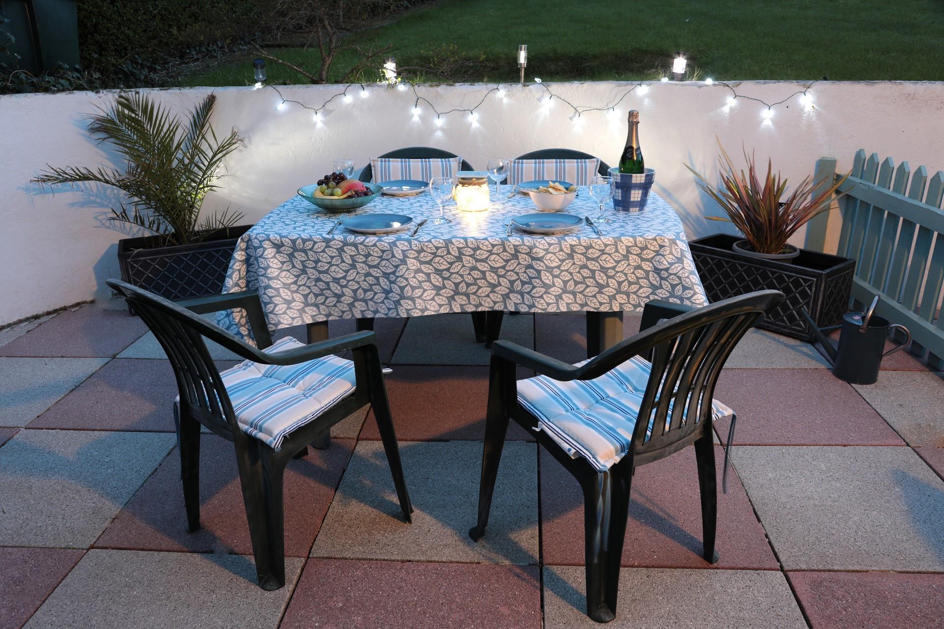 As the sun goes down spend the evening sipping your favourite wine outside.