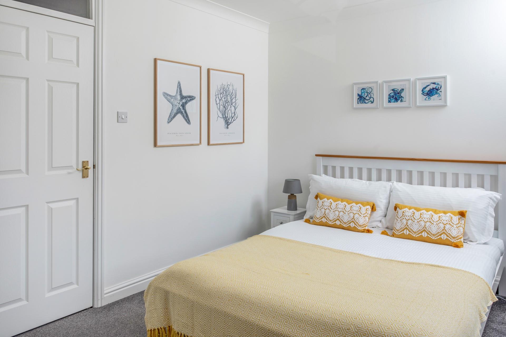 Soft sheets await you in the sumptuous king size bed.