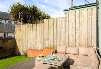 The garden is perfect for soaking up the sun in the afternoon.