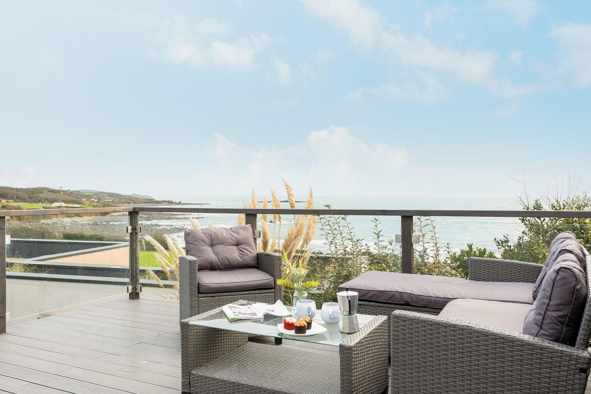 Gorgeous views can be enjoyed out on the terrace.