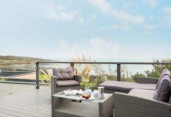 Gorgeous views can be enjoyed out on the terrace.
