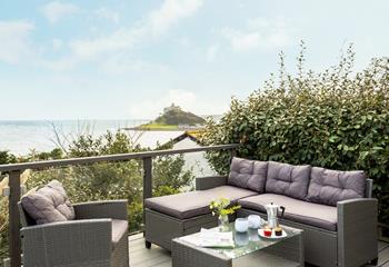 Take your morning coffee outside to enjoy the breath-taking views of St Michaels Mount.