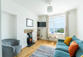 Wonderful sea views can be enjoyed from the comfort of the sitting room.