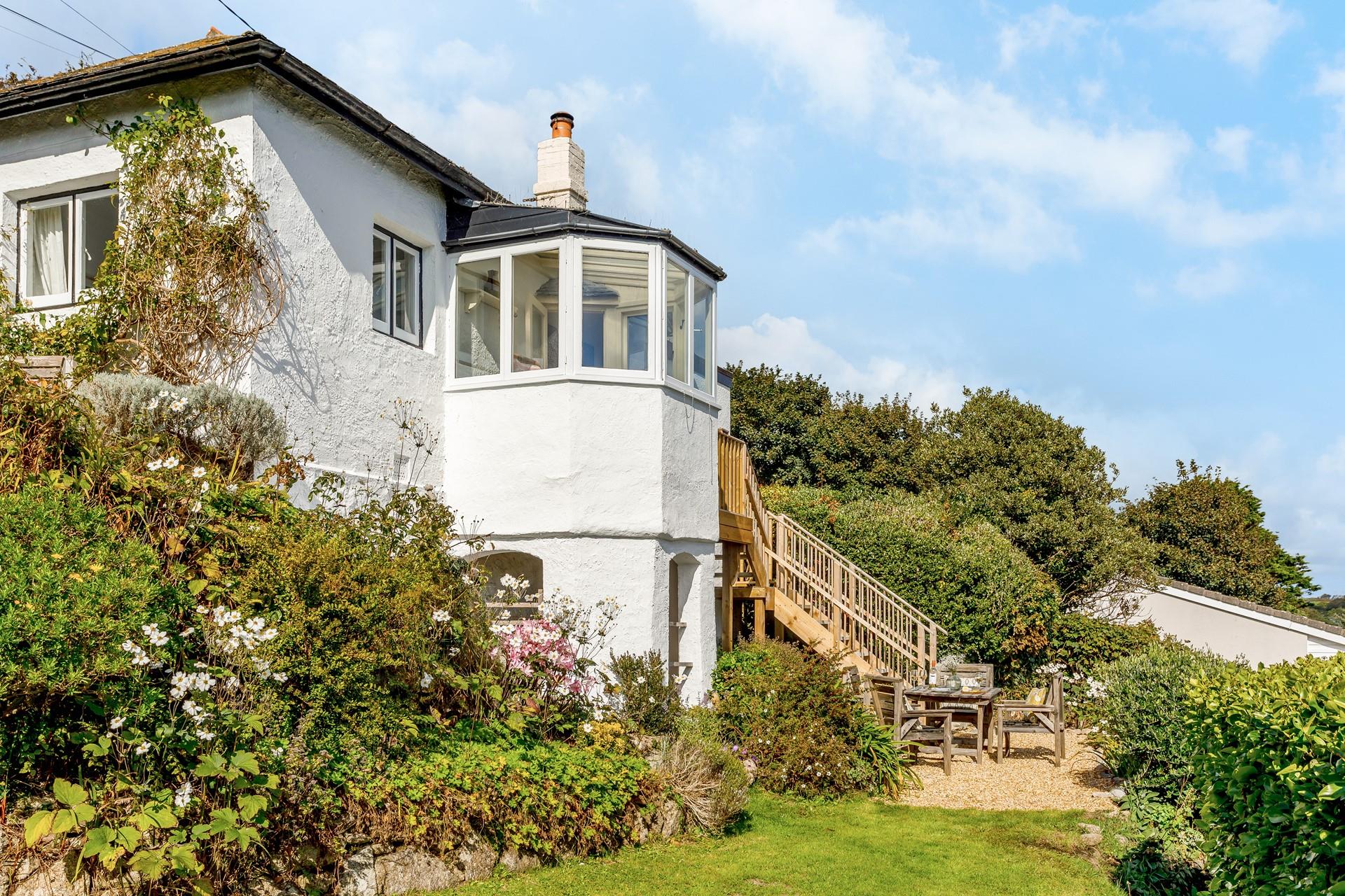 The garden is perfect for al fresco dining on summer days.