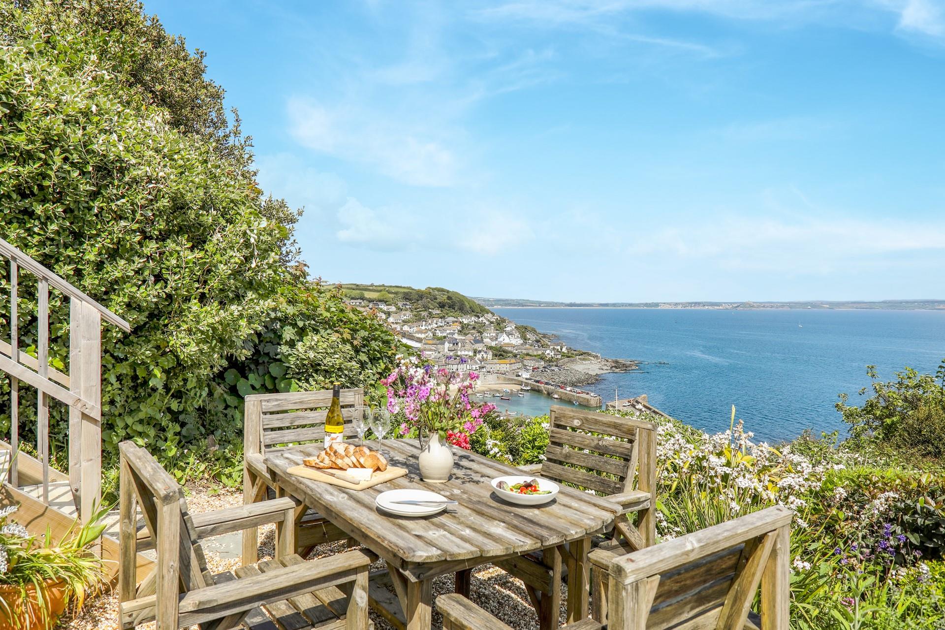 Enjoy a lazy lunch of fresh bread in the afternoon sunshine.