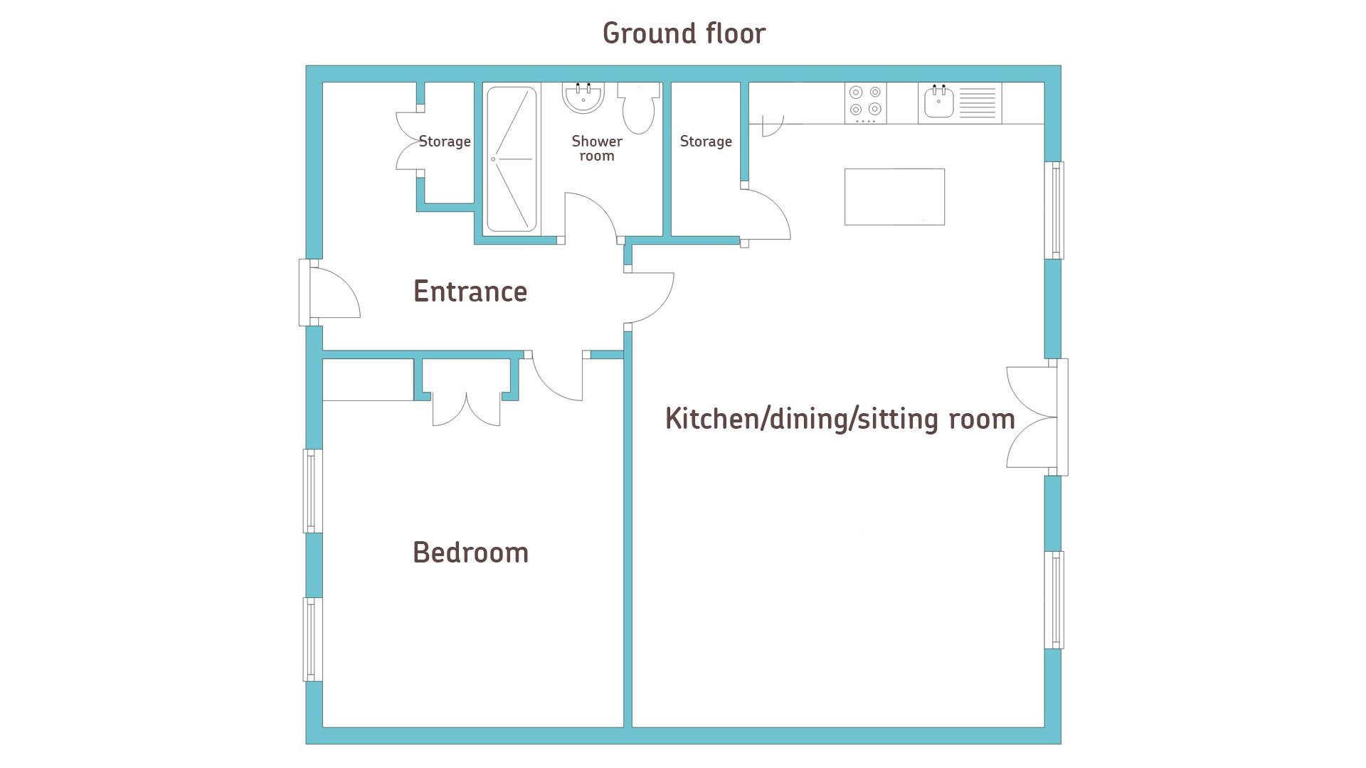 Floor plan of Half Deck.