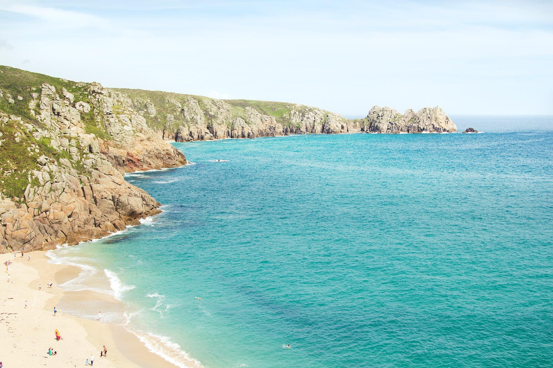 Tropical Porthcurno beach is just steps away from Half Deck!