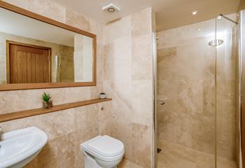 The en suite is the perfect space to get ready for the day.