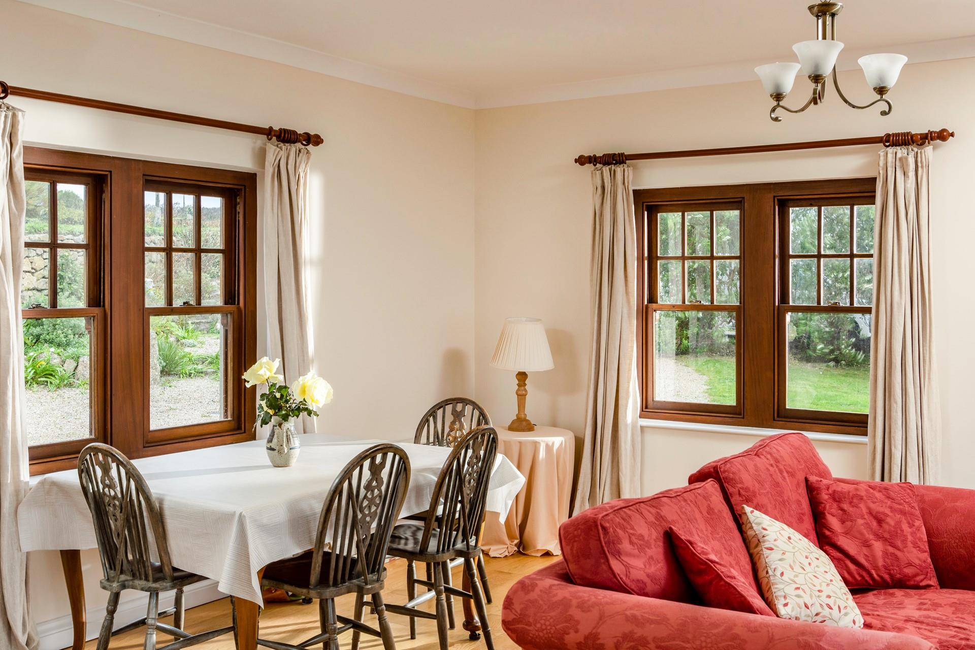 The open plan living area offers space for all the family to relax.