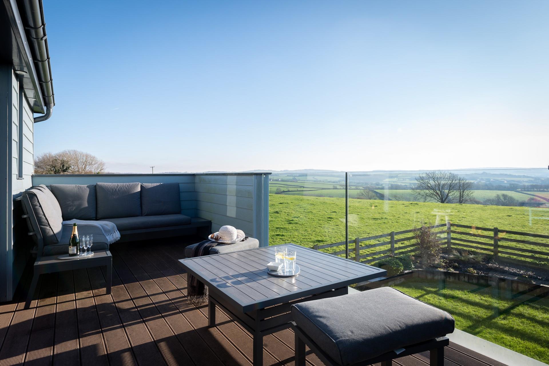 Enjoy drinks and snacks on the balcony.