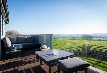 Enjoy drinks and snacks on the balcony.