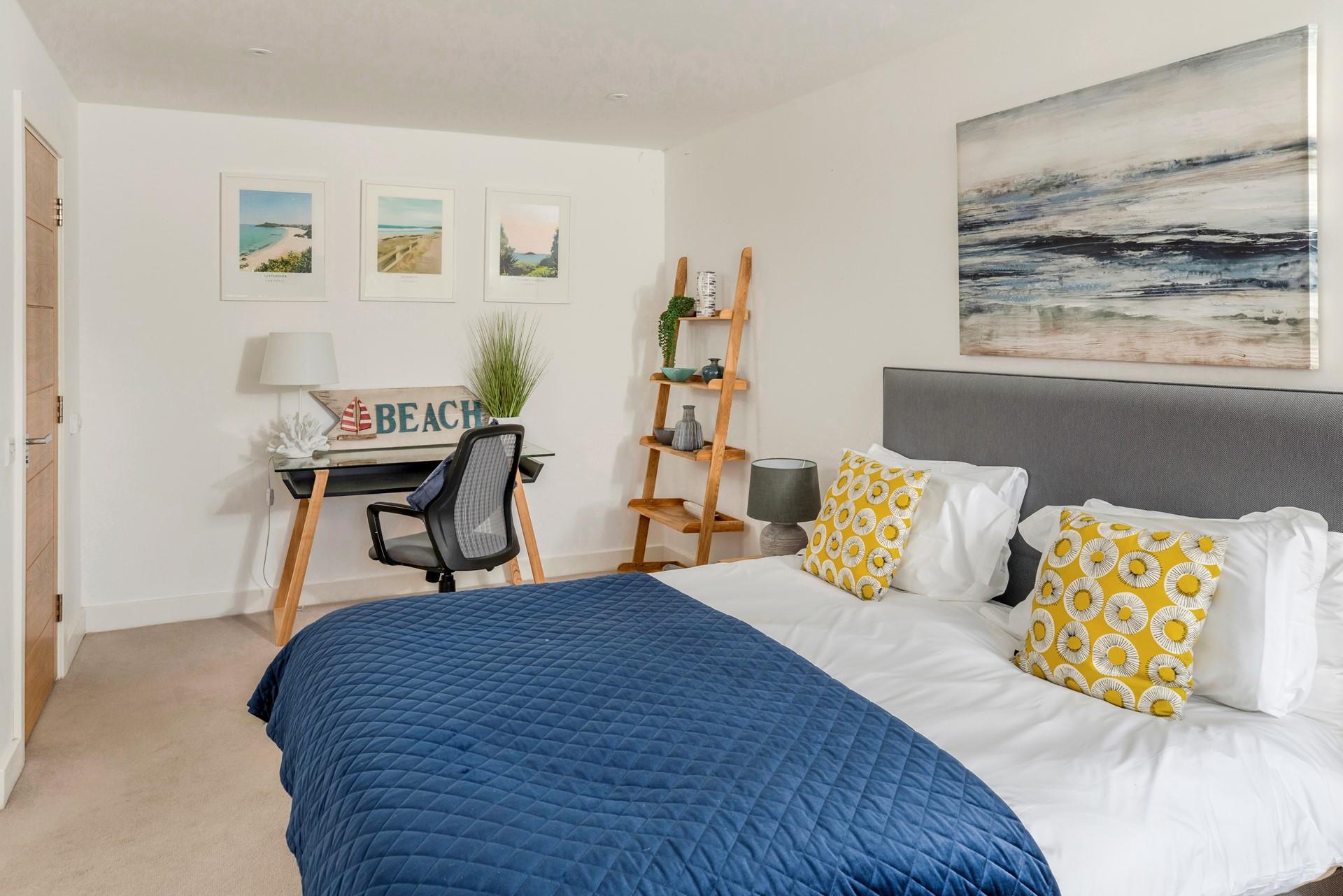 The bedrooms are stylishly decorated with coastal touches.