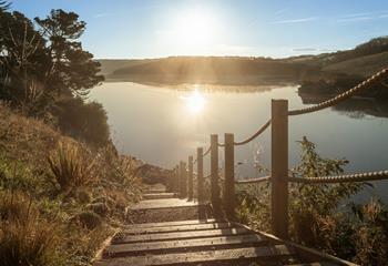 Wander down the private steps to the Estuary for a morning stroll when the tide is out.